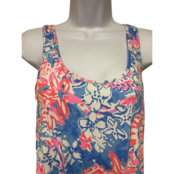 Lilly Pulitzer Women's Blue Tropical Floral Belted Sleeveless Romper Size Small - Picture 2 of 9
